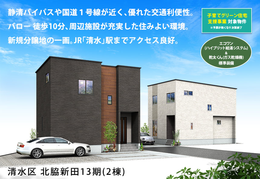 清水区北脇新田13期(2棟)（静岡）